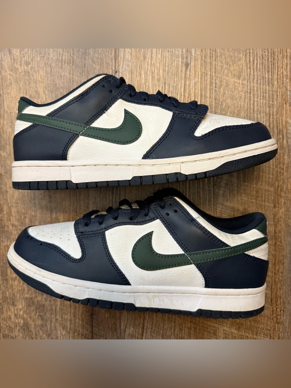 Nike Dunk Low GS Obsidian Blue Vintage Green White Size 7y 7 Sneakers Shoes